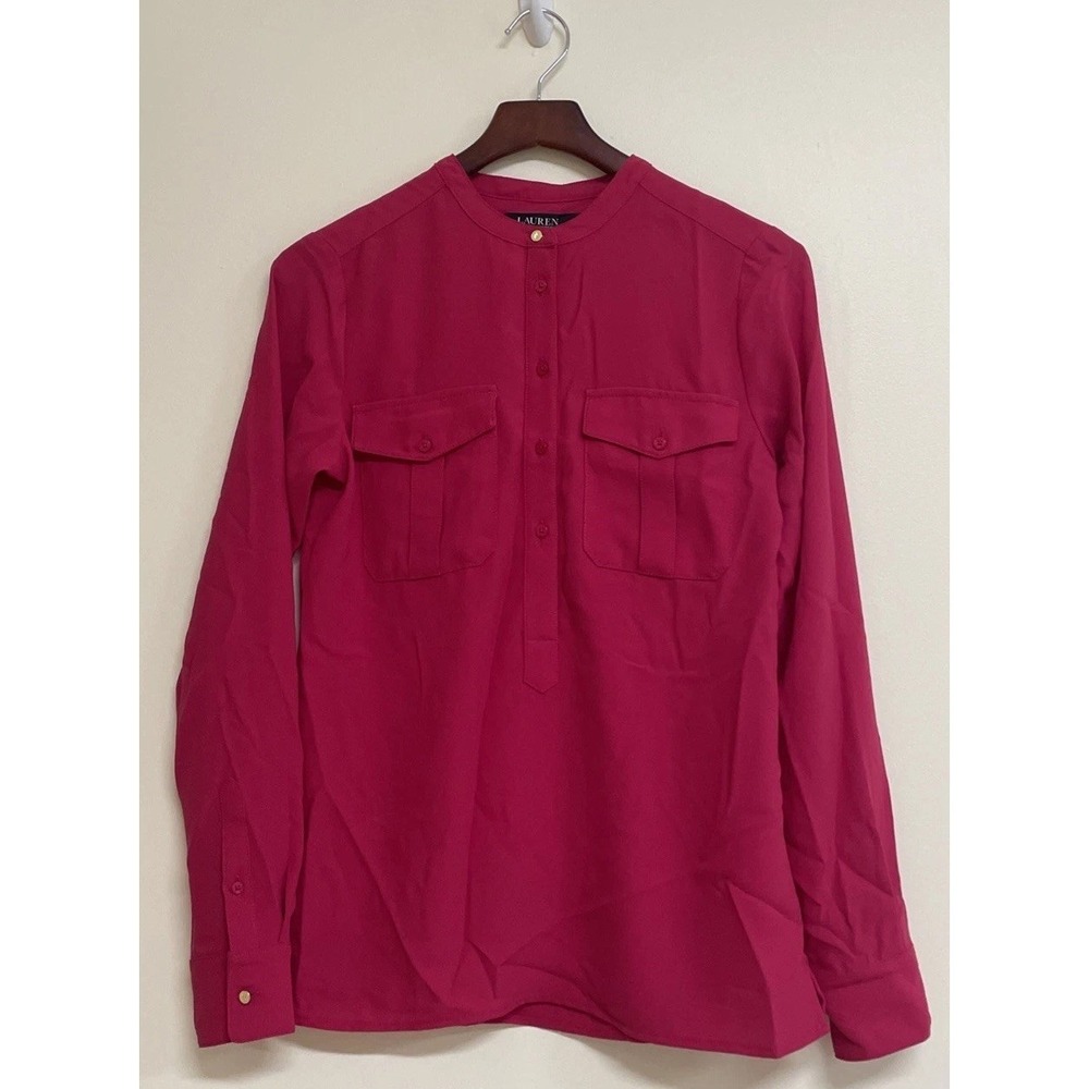 Lauren Ralph Lauren Black Label Hot Pink Tunic Blouse Women's S/P New-Sample‎